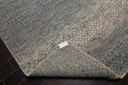 8' x 10' Hand Knotted 100% Wool Modern Oriental Area Rug Ivory, Blue, Aqua