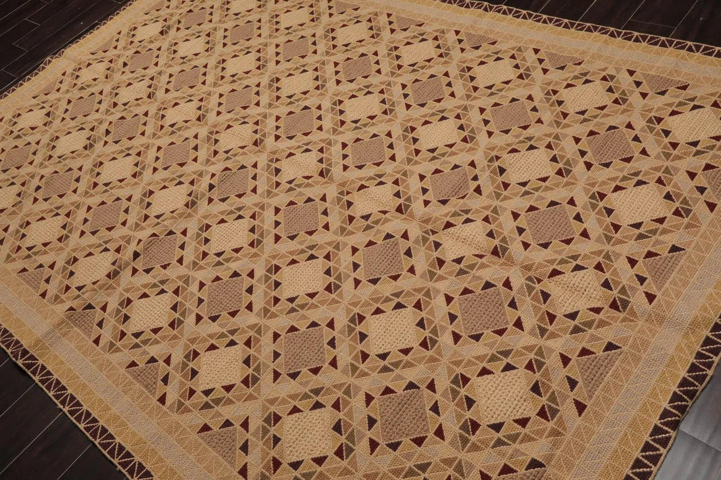 6' x 9' Hand Knotted 100% Wool Traditional Sino Persian Area Rug Tan