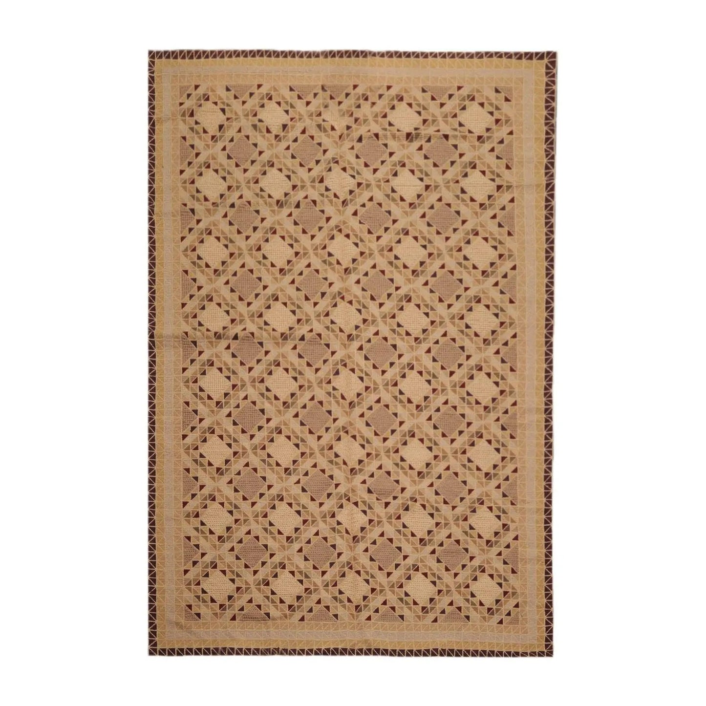 6' x 9' Hand Knotted 100% Wool Traditional Sino Persian Area Rug Tan