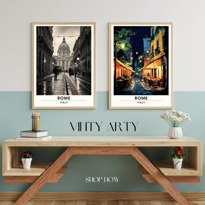 Affiche Rome | impression de voyage Rome  | Impression Rome  | Affiche Italie | Rome la nuit