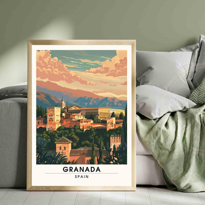 Affiche Grenade | Impression  de voyage Grenade, Espagne - Affiche Alhambra