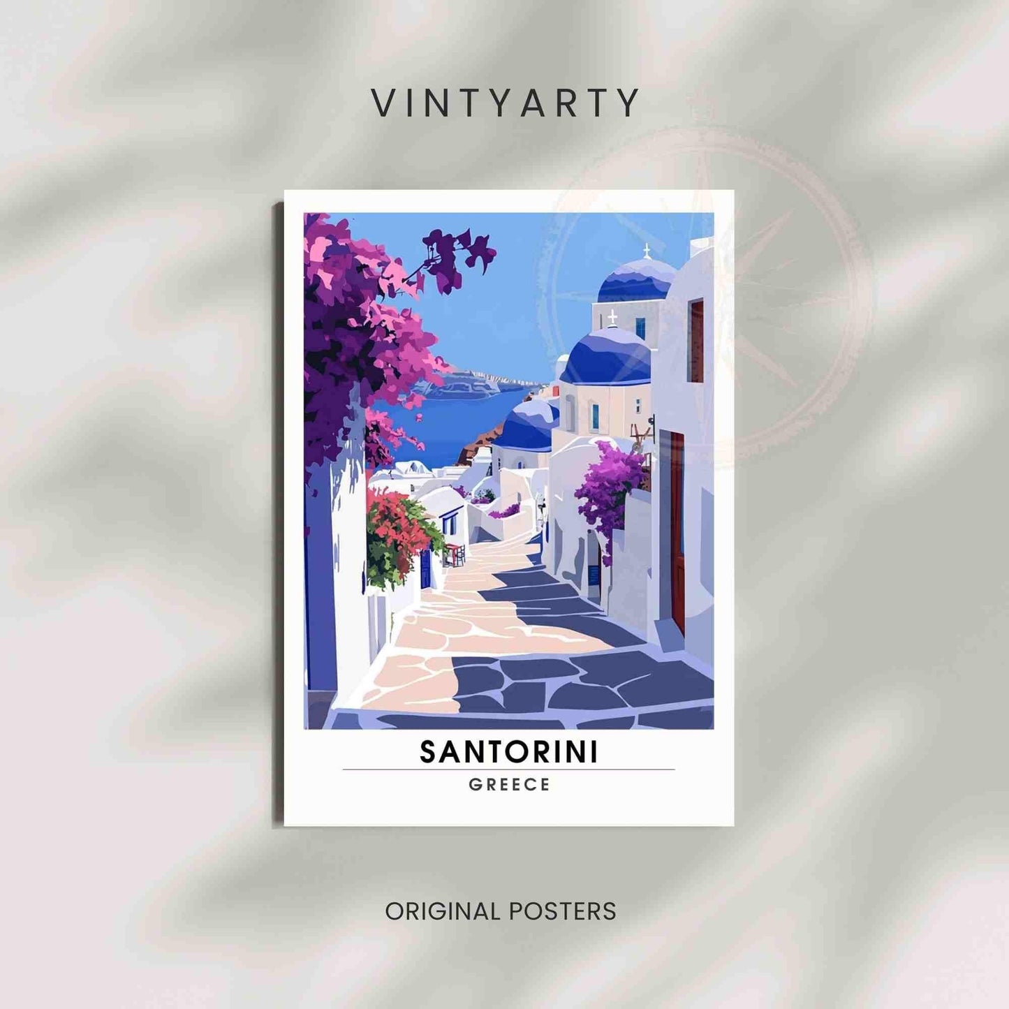 Affiche Santorin | Impression Santorin, Grèce